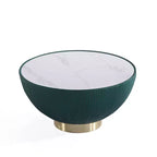 Table basse Anderson de Manhattan Comfort, recouverte de similicuir, avec plateau en faux marbre