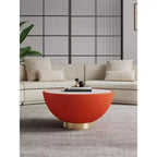 Table basse Anderson de Manhattan Comfort, recouverte de similicuir, avec plateau en faux marbre