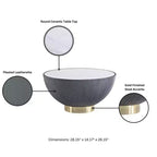 Table basse Anderson de Manhattan Comfort, recouverte de similicuir, avec plateau en faux marbre