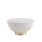 Manhattan Comfort Anderson Leatherette Upholstered Coffee Table with Faux Marble Tabletop