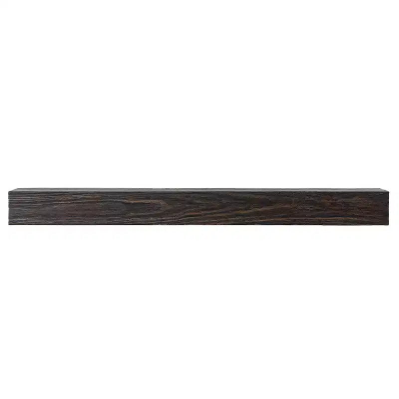 Étagère de cheminée Ember Stowe noire moderne avec texture rainurée brossée