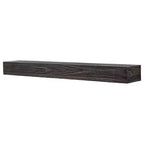 Étagère de cheminée Ember Stowe noire moderne avec texture rainurée brossée