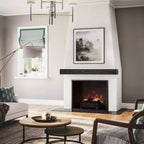 Étagère de cheminée Ember Stowe noire moderne avec texture rainurée brossée