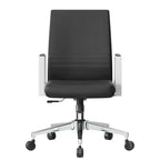 Chaise de bureau moderne en cuir LeisureMod Aleen - Chaise de bureau ergonomique pivotante et inclinable avec cadre en fer - Pour bureau à domicile