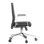 Chaise de bureau moderne en cuir LeisureMod Aleen - Chaise de bureau ergonomique pivotante et inclinable avec cadre en fer - Pour bureau à domicile