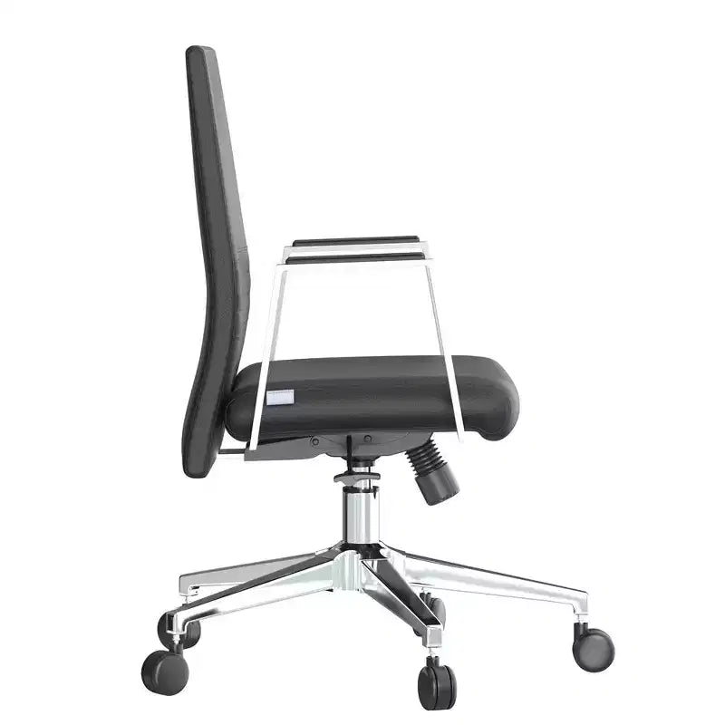 Chaise de bureau moderne en cuir LeisureMod Aleen - Chaise de bureau ergonomique pivotante et inclinable avec cadre en fer - Pour bureau à domicile