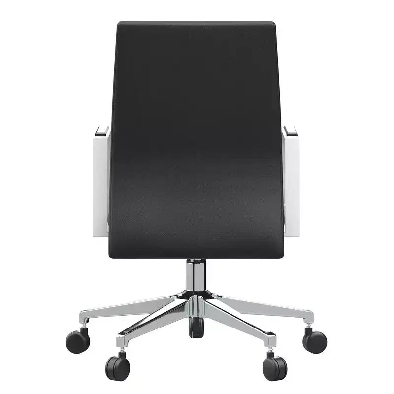 Chaise de bureau moderne en cuir LeisureMod Aleen - Chaise de bureau ergonomique pivotante et inclinable avec cadre en fer - Pour bureau à domicile
