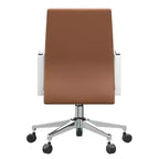 Chaise de bureau moderne en cuir LeisureMod Aleen - Chaise de bureau ergonomique pivotante et inclinable avec cadre en fer - Pour bureau à domicile