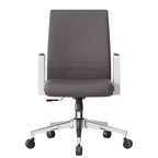 Chaise de bureau moderne en cuir LeisureMod Aleen - Chaise de bureau ergonomique pivotante et inclinable avec cadre en fer - Pour bureau à domicile