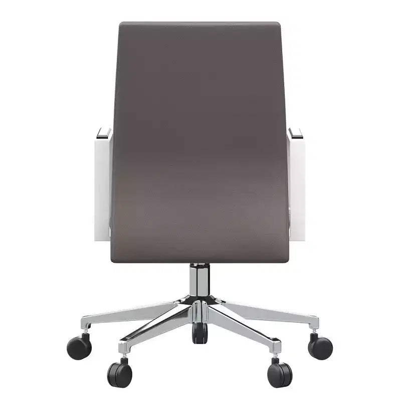 Chaise de bureau moderne en cuir LeisureMod Aleen - Chaise de bureau ergonomique pivotante et inclinable avec cadre en fer - Pour bureau à domicile