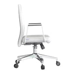 Chaise de bureau moderne en cuir LeisureMod Aleen - Chaise de bureau ergonomique pivotante et inclinable avec cadre en fer - Pour bureau à domicile