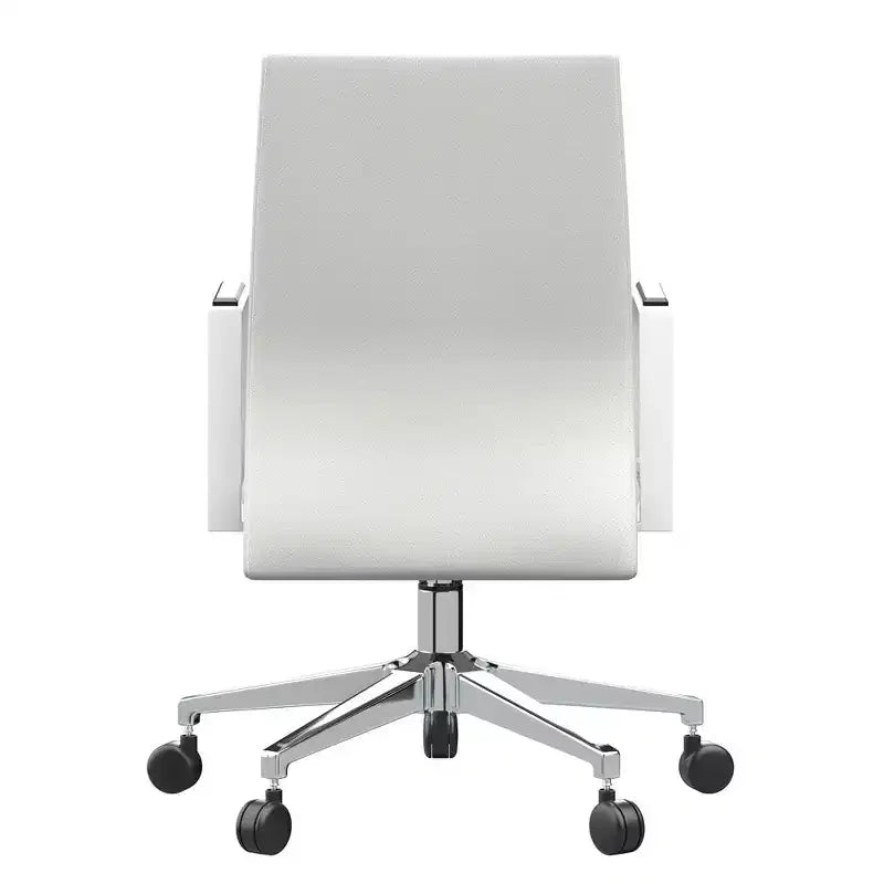 Chaise de bureau moderne en cuir LeisureMod Aleen - Chaise de bureau ergonomique pivotante et inclinable avec cadre en fer - Pour bureau à domicile