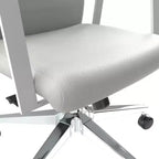 Chaise de bureau moderne en cuir LeisureMod Aleen - Chaise de bureau ergonomique pivotante et inclinable avec cadre en fer - Pour bureau à domicile