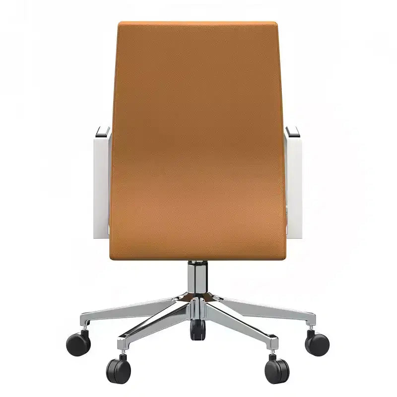 Chaise de bureau moderne en cuir LeisureMod Aleen - Chaise de bureau ergonomique pivotante et inclinable avec cadre en fer - Pour bureau à domicile