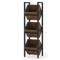 Lantine 3 Tier Wooden Freestanding Floor Bottle Rack, Wobble-Free Liquor Storage Stand, Liquor Bottle Organizer for Kitchen, Cellar