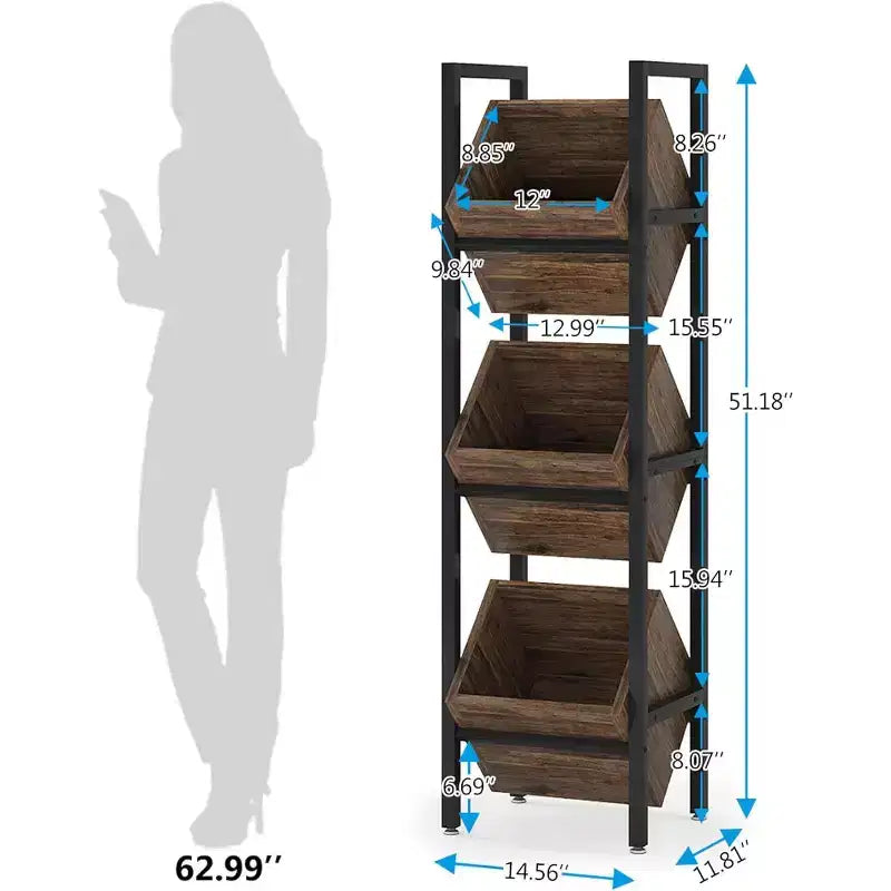 Lantine Support de bouteilles sur pied à 3 niveaux en bois, rangement à liqueur stable, organisateur de bouteilles de liqueur pour cuisine, cave