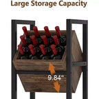 Lantine Support de bouteilles sur pied à 3 niveaux en bois, rangement à liqueur stable, organisateur de bouteilles de liqueur pour cuisine, cave