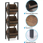 Lantine Support de bouteilles sur pied à 3 niveaux en bois, rangement à liqueur stable, organisateur de bouteilles de liqueur pour cuisine, cave