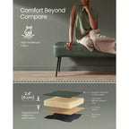 VASAGLE Collection EKHO - Banc pour entrée ou chambre à coucher, Cuir synthétique avec surpiqûres, Banc ottoman avec pieds en acier
