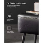 VASAGLE Collection EKHO - Banc pour entrée ou chambre à coucher, Cuir synthétique avec surpiqûres, Banc ottoman avec pieds en acier