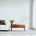 VASAGLE Collection EKHO - Banc pour entrée ou chambre à coucher, Cuir synthétique avec surpiqûres, Banc ottoman avec pieds en acier