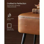 VASAGLE Collection EKHO - Banc pour entrée ou chambre à coucher, Cuir synthétique avec surpiqûres, Banc ottoman avec pieds en acier