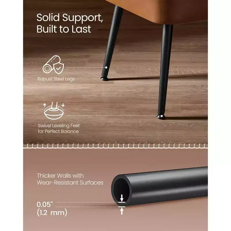 VASAGLE Collection EKHO - Banc pour entrée ou chambre à coucher, Cuir synthétique avec surpiqûres, Banc ottoman avec pieds en acier