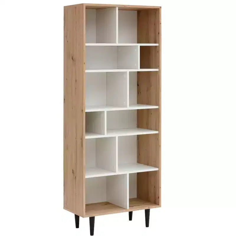 Bibliothèque à plusieurs niveaux en bois Ren Home Rakel, chêne et blanc