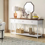 Console de ferme Lantine 70.9 avec 3 tiroirs, table d'entrée étroite et longue avec étagère de rangement pour entrée, couloir