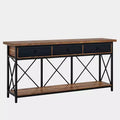 Console de ferme Lantine 70.9 avec 3 tiroirs, table d'entrée étroite et longue avec étagère de rangement pour entrée, couloir
