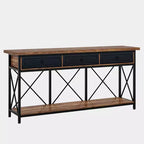 Console de ferme Lantine 70.9 avec 3 tiroirs, table d'entrée étroite et longue avec étagère de rangement pour entrée, couloir
