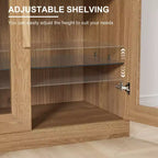 Dovelina Bibliothèque 3 étagères en bois, meuble de rangement décoratif avec portes vitrées et étagères réglables
