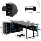Tribesigns Bureau de Direction 70,86 Pouces, Bureau d'Angle avec Armoire de Rangement, Poste de Travail de Mobilier de Bureau Professionnel pour Bureau à Domicile