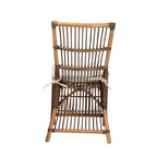 Chaise de salle à manger bali & pari Kim en tissu blanc et rotin naturel marron style bohème moderne