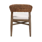 Chaise de salle à manger en bois d'acajou avec finition noyer et rotin naturel de bali & pari Chloe Modern Bohemian