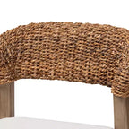 Chaise de salle à manger en bois d'acajou avec finition noyer et rotin naturel de bali & pari Chloe Modern Bohemian