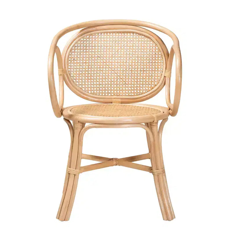 bali & pari Palesa Chaise de salle à manger bohème moderne en rotin