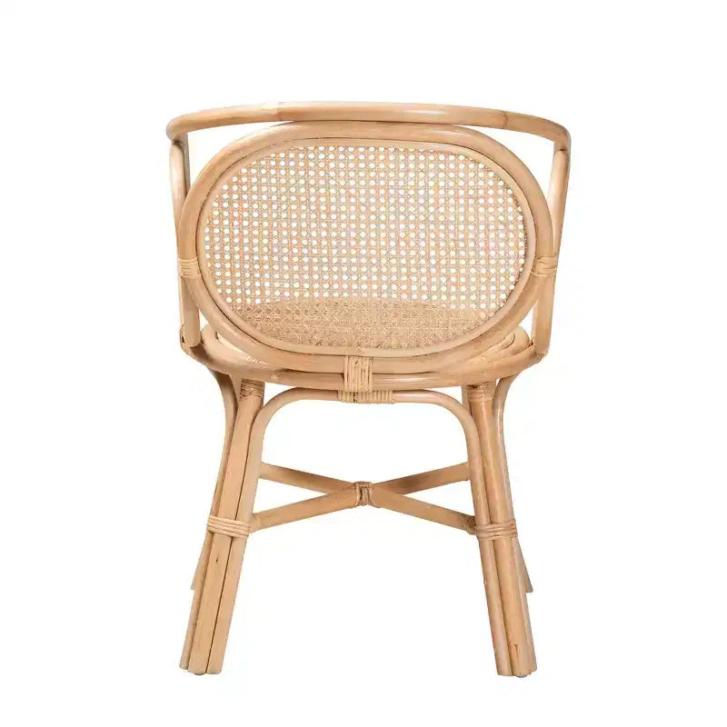 bali & pari Palesa Chaise de salle à manger bohème moderne en rotin