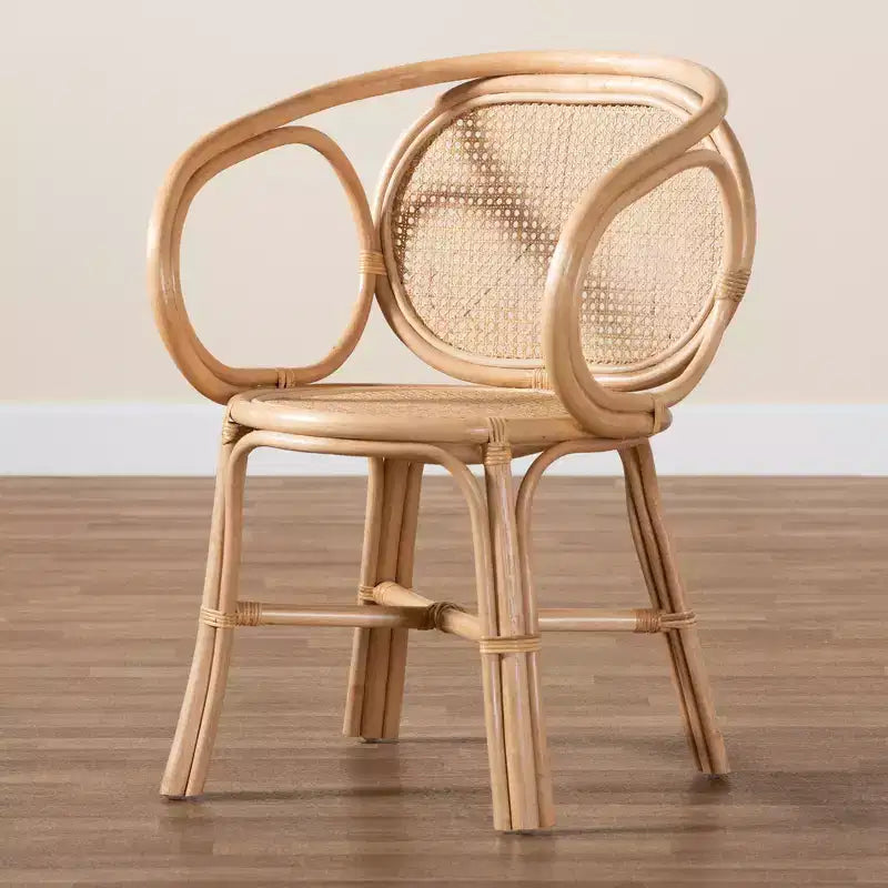 bali & pari Palesa Chaise de salle à manger bohème moderne en rotin
