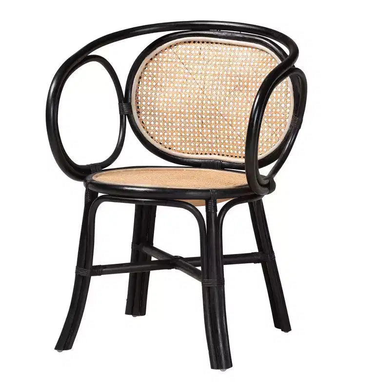 bali & pari Palesa Chaise de salle à manger bohème moderne en rotin