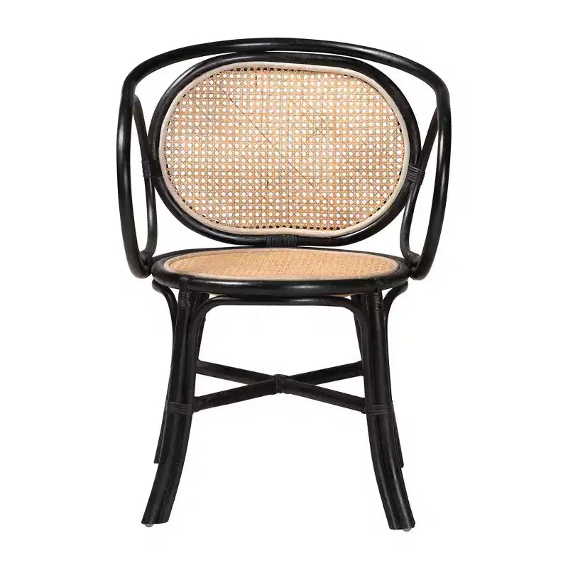 bali & pari Palesa Chaise de salle à manger bohème moderne en rotin