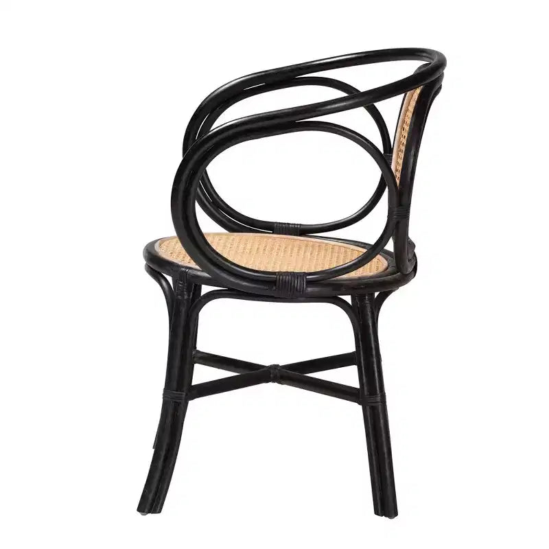 bali & pari Palesa Chaise de salle à manger bohème moderne en rotin