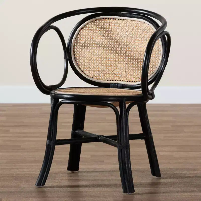 bali & pari Palesa Chaise de salle à manger bohème moderne en rotin