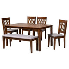 Ensemble de salle à manger moderne Baxton Studio Florencia en tissu et bois
