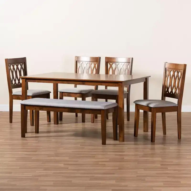 Ensemble de salle à manger moderne Baxton Studio Florencia en tissu et bois