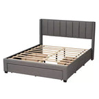 Lit plateforme de rangement Baxton Studio Coronado Mid-Century Modern Transitional Fabric à 3 tiroirs