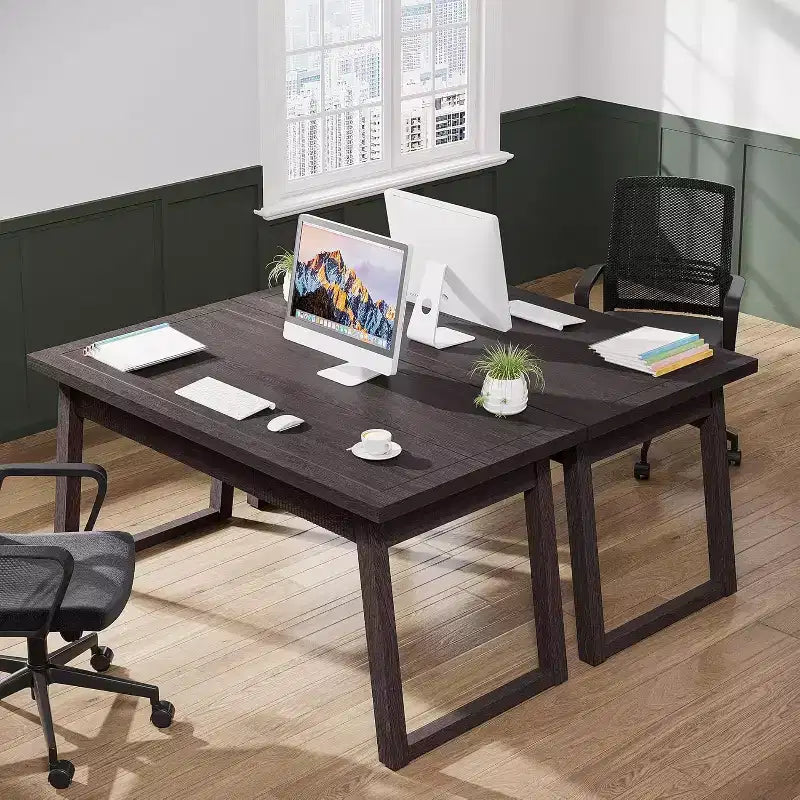 Bureau de direction Lantine, 140 cm, en bois, avec tiroir, bureau d'étude, de style Mid-Century, meuble de travail