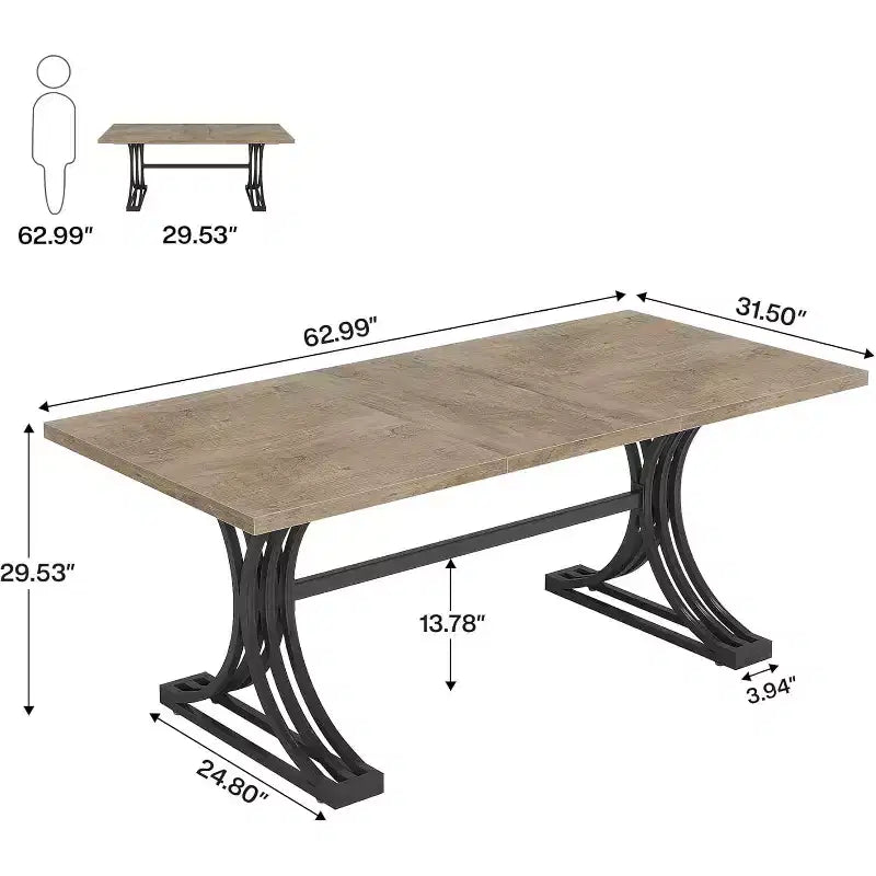 Table de conférence Lantine 5FT pour 4 à 6 personnes, table de réunion moderne avec plateau en faux marbre, tables de séminaire d'affaires pour le bureau à domicile