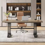 Table de conférence Lantine 5FT pour 4 à 6 personnes, table de réunion moderne avec plateau en faux marbre, tables de séminaire d'affaires pour le bureau à domicile
