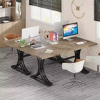 Table de conférence Lantine 5FT pour 4 à 6 personnes, table de réunion moderne avec plateau en faux marbre, tables de séminaire d'affaires pour le bureau à domicile